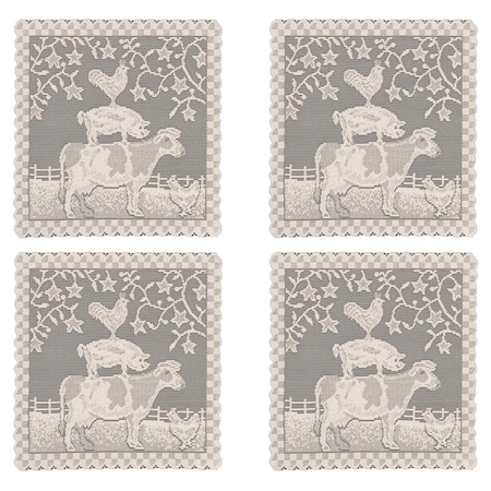 Heritage Lace 14 x 14 in. Farmhouse Doilies, Natural - Set of 4 FH-1414NA-S